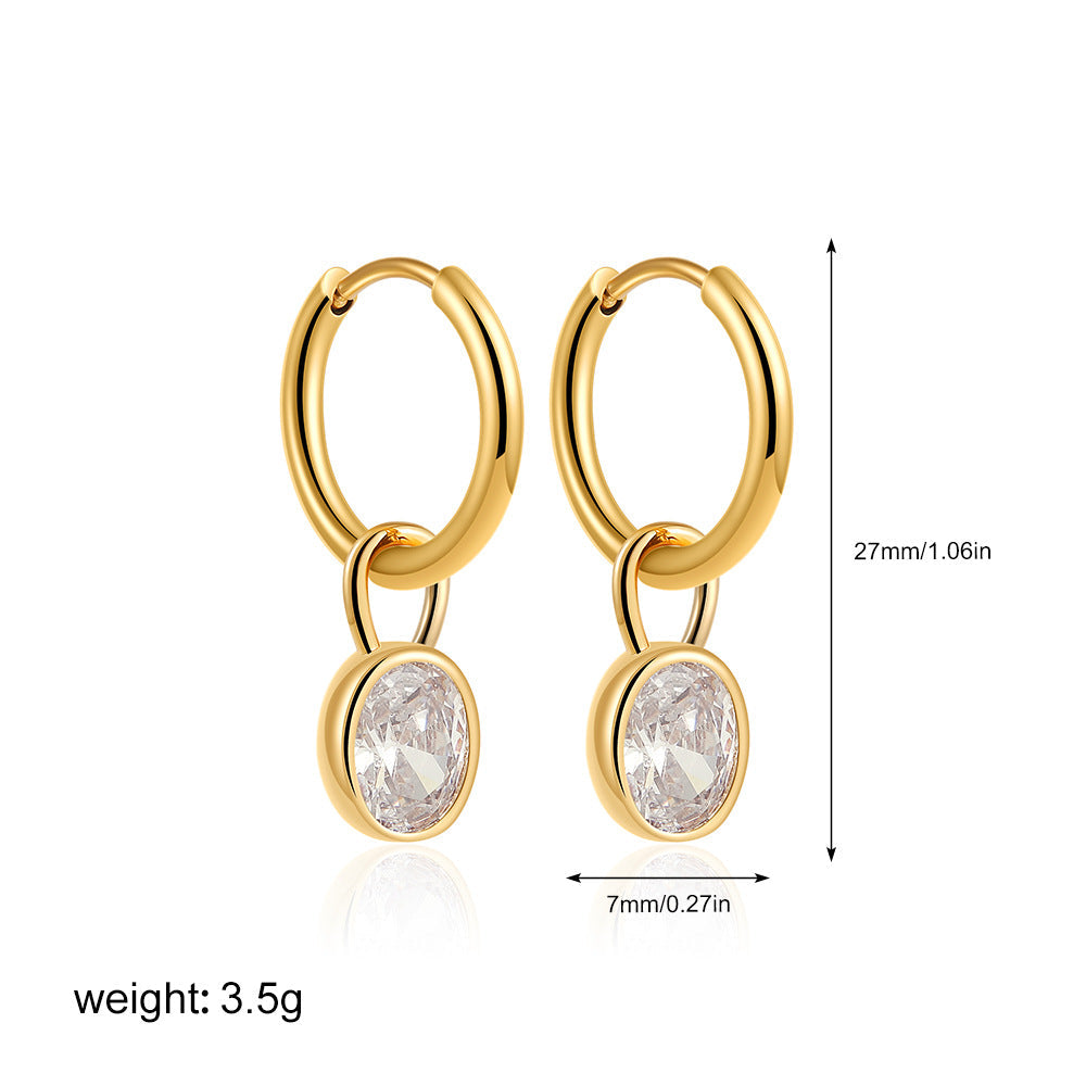 Elara™ | Vintage Gold Round Crystal Earrings