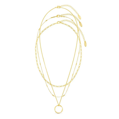 Circa™ | Gold Open Circle Three Row Necklace