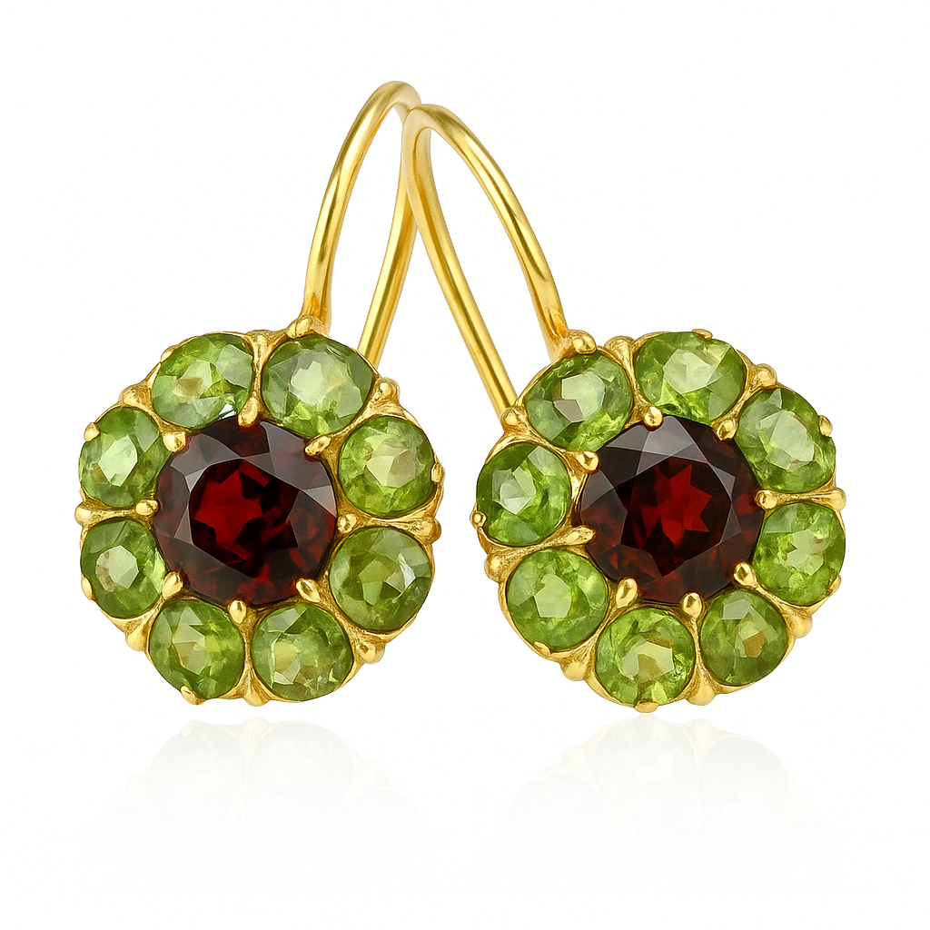 Vintage™ | Green & Red Crystal Drop Earrings