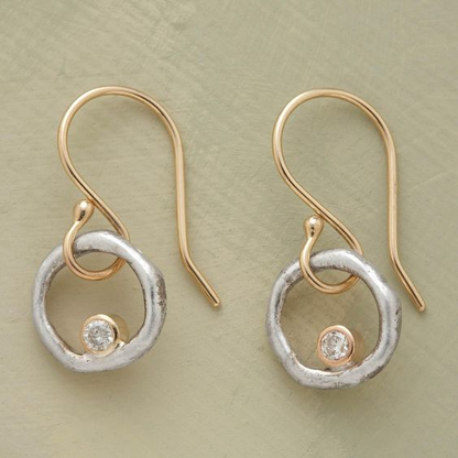 Aurielle™ | Vintage Gold & Silver Zirconia Earrings